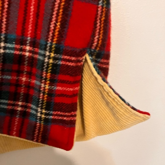 Vintage wool plaid and corduroy reversible lace up vest handmade 1960s vintage - Picture 3 of 8